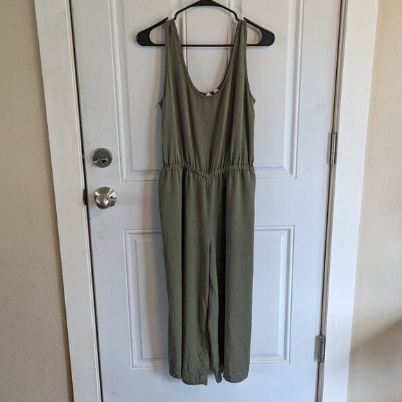 Gap Drapey Twill Culotte Jumpsuit Walden Green Olive Green Size Small - Picture 2 of 14